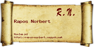 Rapos Norbert névjegykártya